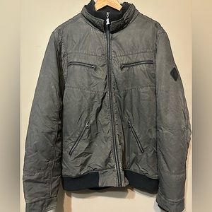 HARLEY-DAVIDSON Quilted Full Zip Cotton Blend Motorcycle Bomber Jacket